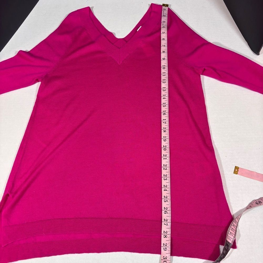 Anthropologie Moth Pink/Rose V Neck 3/4 Sleeve Merino Wool Sweater NWT Small - Picture 12 of 13
